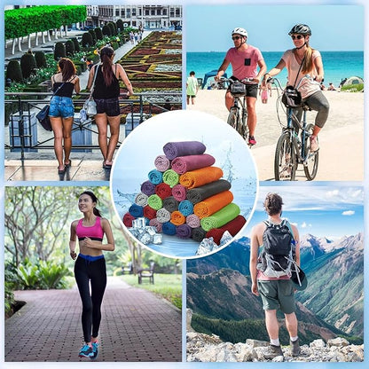 Honoson Cooling Towel Bulk - Neck & Face Cool Chilly Towels Microfiber Breathable Sport Sweat Rag for Gym, Yoga, Travel, Camping, Running, Outdoor