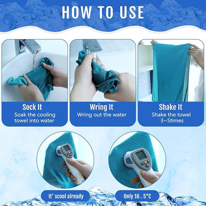 Hosuly 30 Pack Cooling Towels, 40"x12" Ice Breathable Soft Chilly Sweat Rag Microfiber Workout Rags for Gym Cooling Towels for Neck and Face for Yoga Golf Sport Running