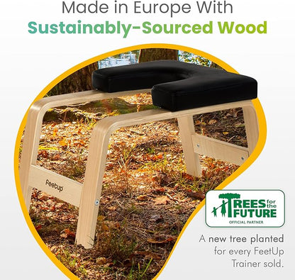 FeetUp - The Original Yoga Headstand Bench, Vegan Handstand Trainer Bench and Stand, Strength Training Inversion Equipment for Relaxation and Strength, Includes App & Starter Kit, #1 Worldwide