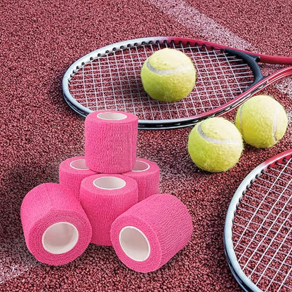 24 Rolls Pink Elastic Self Adhesive Bandage Wrap, Breathable Flexible Fabric Non Woven Cohesive Bandage, Ankle Sprains Swelling Medical First Aid Sports Athletic Tape, Dogs Pet Vet Wrap 2 in x 5 Yards