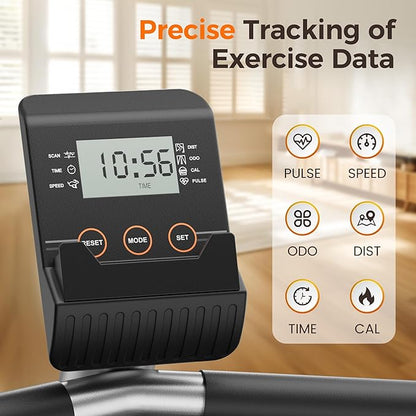 YOSUDA Recumbent Exercise Bike for Home，Magnetic Staionary Bike for Seniors/Adults with Adjustable Seat, 350LB Capacity, 16-level Resistance, LCD Monitor & Pulse Sensors