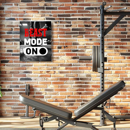 Inspirational Gym Wall Decor,Fitness Quotes Wall Art,Beast Mode on Canvas Wall Decor for Home Gym