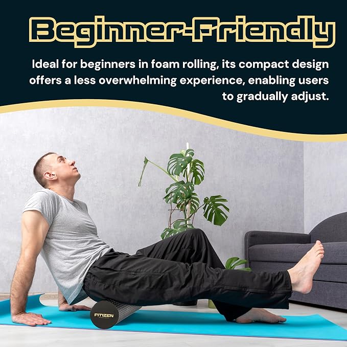 FitNation Foam Roller – High-Density Foam Muscle Roller – Textured Foam Rollers for Muscle Massage, Stretching, Pilates, Yoga