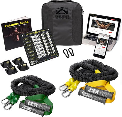 Crossover Symmetry Shoulder System Includes Two Sets of Resistance Bands Attachments Training Guide Exercise Chart Online Workouts for Home Fitness Rehab Rotator Cuff Exercises