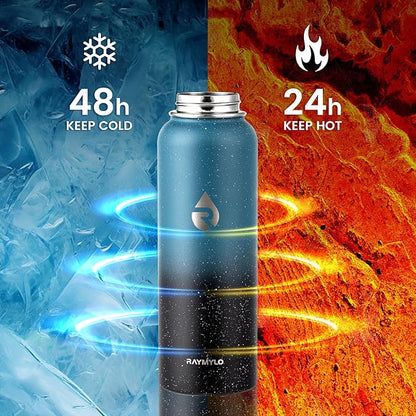 40oz Insulated Water Bottle, Triple Wall Vacuum Stainless Steel Water Bottles - Keeps Cold 48H, Reusable Metal water flask Jug for Gym, Sports, Camping, Hiking,Travel, Midnight Blue Speckle