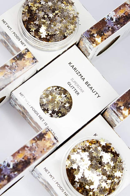 KARIZMA Superstar Glitter - 10g Chunky Face, Hair, Eye & Body Glitter Set for Women - Rave & Festival Accessories