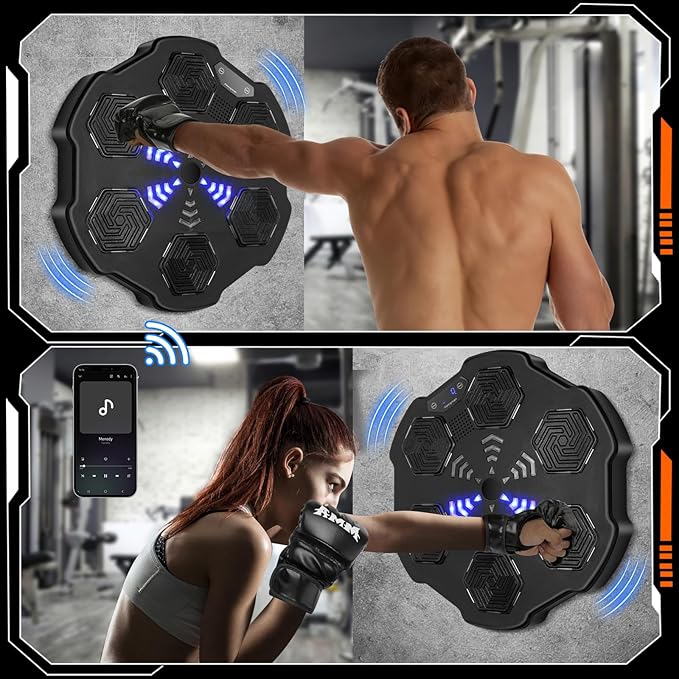 Electronic Boxing Workout Machine, Intelligent Boxing Target, Smart Music Boxing Machine, Home Wall Mounted Boxing Game Trainer, Boxing Punching Equipment for Adults and Kids in Home and Gym