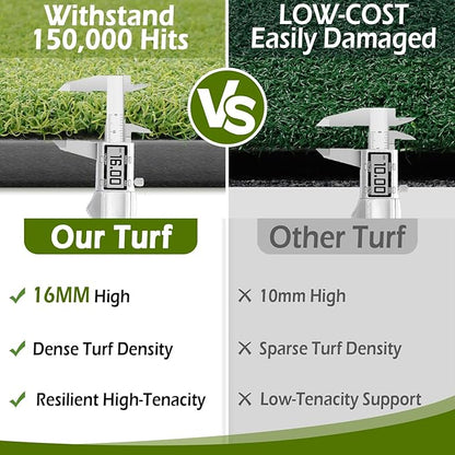 Golf Mat 31mm, 5x4ft/5x5ft Golf Hitting Mats for Practice Outdoor Indoor, High-Elasticity Artificial Turf Mat for Garage Simulator Chipping Driving Training