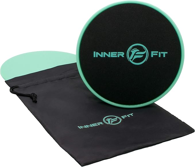 InnerFit Core Sliders for Working Out - Set of 2 Dual Sided Exercise Sliders Fitness Discs - Durable Strength Slides Suitable for Carpets and Hardwood Floors