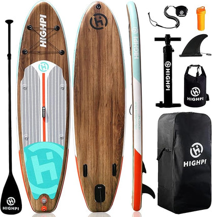 Highpi Inflatable Stand Up Paddle Board for Youth and Adults – Wide Sup with Premium Accessories, Blow Up Paddleboard for Surfing, Fishing, Yoga & More
