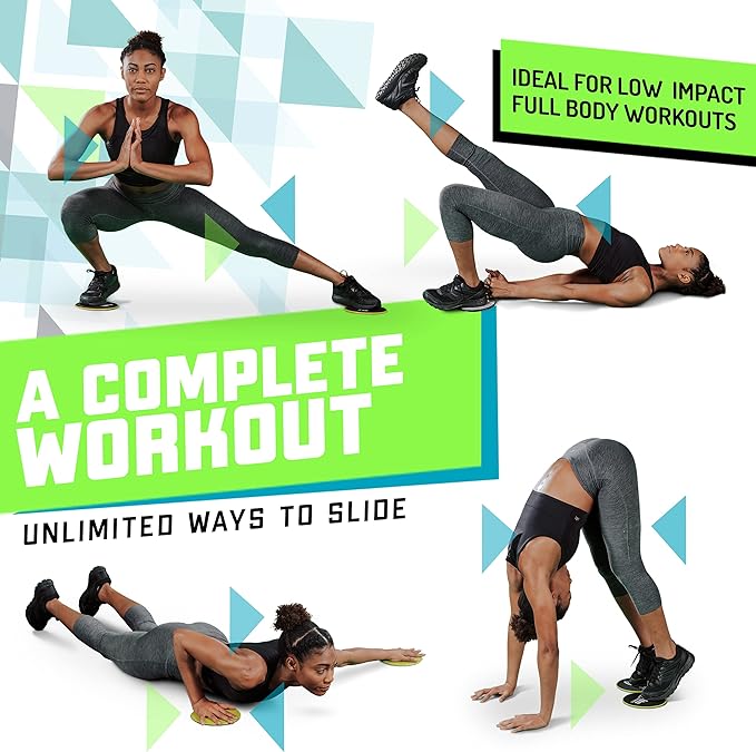 Elite Sportz Core Sliders for Working Out - Pack of 2 Compact, Dual Sided Gliding Discs for Full Body Workout on Carpet or Hardwood Floor - Fitness & Home Exercise Equipment - Small Gift for Athletes