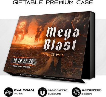 IgnatGames Premium Steel Tip Darts – 3/6/12 Pack Brass Barrels with Aluminum Shafts, 16 GlideXPro Flight Set, Tool Kit & Giftable Case