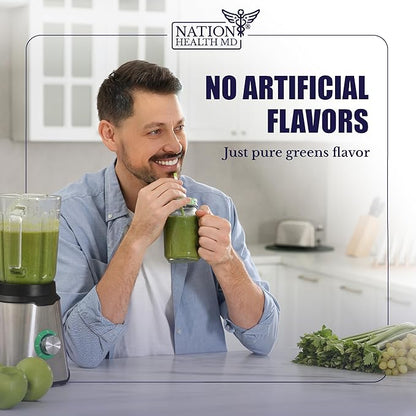 Greens Superfood Powder - Green Powder Supplement with Spirulina, Probiotics & Digestive Enzymes - 44 Superfoods, Energy, Metabolic Support & Gut Health - 30 Servings