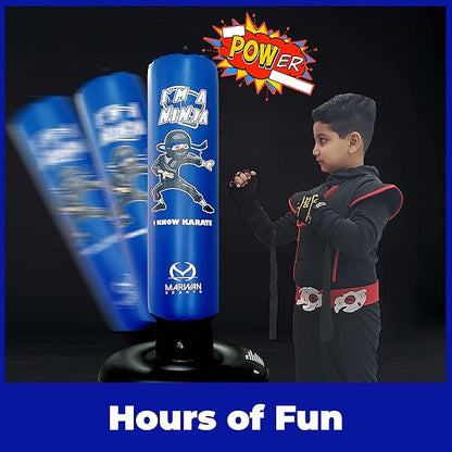 Durable Inflatable Kids Punching Bag for Karate and Boxing – Bounce-Back Martial Arts Bag for Boys and Girls, Great Birthday Gift to Relieve Energy and Build Skills for Boys Ages 4-12