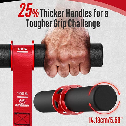 FitBeast Forearm Strengthener & Wrist Roller Forearm Exerciser - Adjustable Forearm Strength Trainer with Thickened Anti-Slip Grip Handles, Ideal for Boosting Grip Strength & Muscle Building