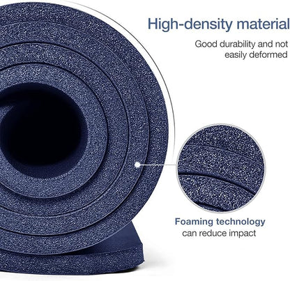 Thick Yoga Mat Non Slip, Large Size 72" L x 32" W x 0.6" TH, Premium Exercise & Fitness Mat with Carrying Strap and Bag, Workout Mats for Home