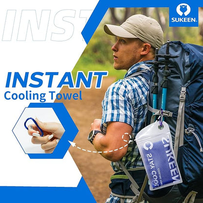 Sukeen Cooling Towel,Instant Evaporative Cooling for Sports,Yoga,Golf,Gym,Neck,Workout and More(40”x 12”)