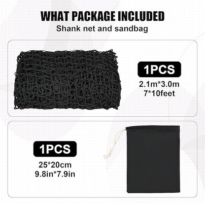1/2PCS Golf Shank Net Attachment for Golf Hitting Nets with Sandbag, 7 * 7FT/7 * 10FT Golf Barrier Side Net,Golf Practice Hitting Net Barrier Net for Golf, Baseball, Hockey, Soccer (Black/Red