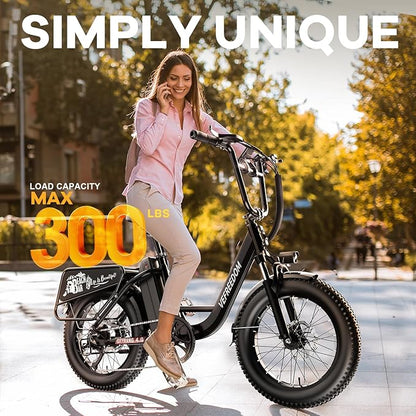 1500W Peak Motor Electric Bike for Adults Up to 80 Miles 30MPH Dirt Ebike 20" x 4 Fat Tire 48V 20Ah Removable Battery Mountain E Bike Commuter Full Suspension Bicycles for Men Women
