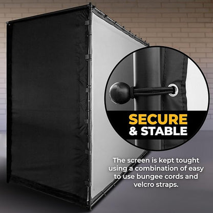 Golf Simulator Enclosure with Impact Display Projection Screen, use with All Golf Launch Simulators and Monitors.