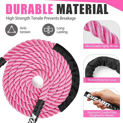 Jump Rope, Weighted Jump Rope for Women, Heavy Jump Ropes for Fitness, Home Gym Exercise Equipment, Adult Skipping Rope for Improve Strength, Weight Loss, Boxing Training,Total Body Workout Equipment