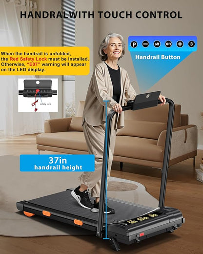 340lb Capacity Walking Pad Treadmill with 12% Incline, Big LED Display Under Desk Treadmill Support Full Manual/3-Preset Countdown/App Mode, Portable Treadmills for Small Spaces