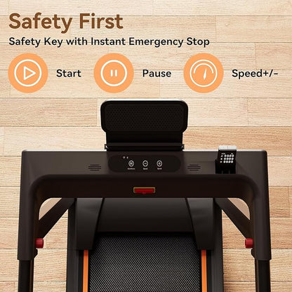 Treadmills for Home, 4-in-1 Foldable Treadmill with Incline, 300 LBS Capacity Running Treadmills for Home Small Spaces with Handles, 3.0 HP Folding Treadmill with Smart APP