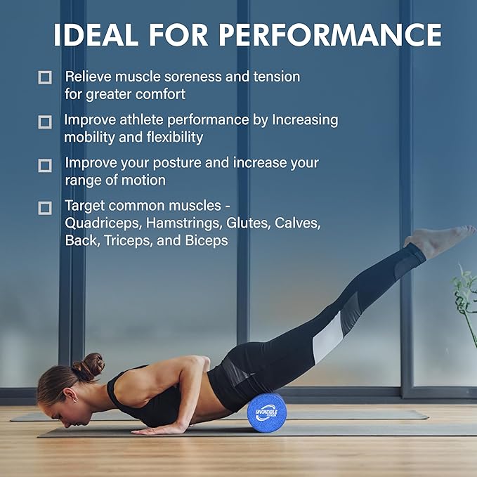Invincible Fitness EPP Foam Roller for Deep Tissue Massage – Enhance Recovery, Relieve Pain, and Boost Mobility for a Stronger, Healthier You (Blue)