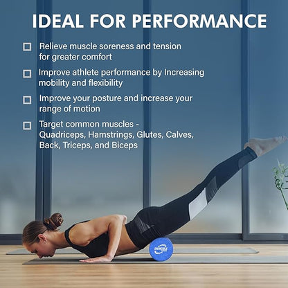Invincible Fitness EPP Foam Roller for Deep Tissue Massage – Enhance Recovery, Relieve Pain, and Boost Mobility for a Stronger, Healthier You (Blue)