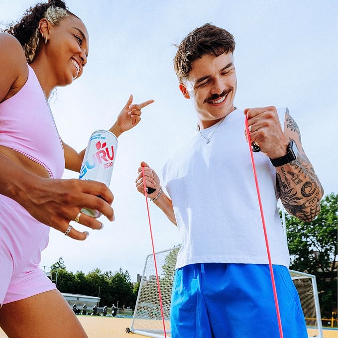 GURU ZERO SUGAR Wild Ice Pop Organic Energy Drinks, Clean Energy Drink with Plant Based Natural Caffeine from Green Tea, Coconut Water, Prebiotic, Zero Added sugars, Gluten Free and Vegan, Pre Workout, Healthy Drinks, 12oz (Pack of 24)