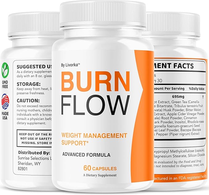 (2 Pack) BurnFlow Capsules - Official BurnFlow Advanced Premium Formula, All Natural BurnFlow Support Capsules for Overall Health & Wellness, BurnFlow Pills Reviews, 120 Capsules for 2 Months
