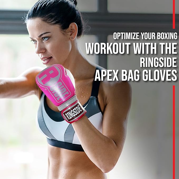 Ringside Apex Bag Gloves, IMF-Tech Boxing Gloves with Secure Wrist Support, Synthetic Boxing Gloves for Men and Women