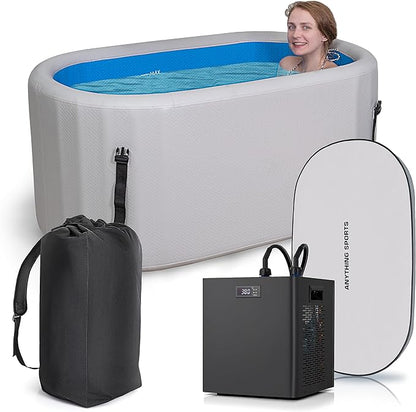 Glacier Ice Bathtub with Chiller. 1 HP Chiller with Tub Included (Gray, 1 HP)