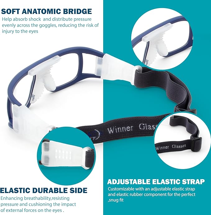 BLUE CUT Safety Outdoor Sports Goggles Unisex Anti Fog Ideal For Basketball Racquetball