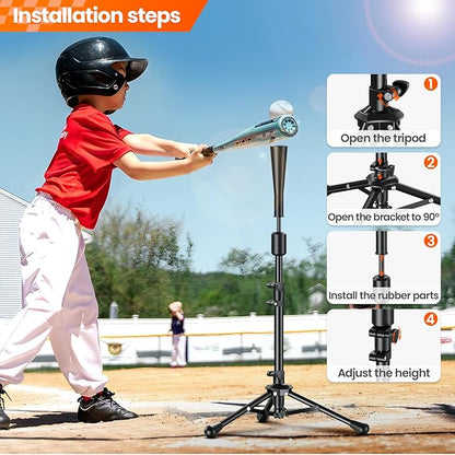 2025 New Upgrade Portable Batting Tee for Baseball/Softball,23.23 to 40.16 Inch Baseball Tee for Kids,Batting Tee,Softball Tee,Youth Hitting Tee,Teeball Tee,Travel Tee,Easy Adjustable Height