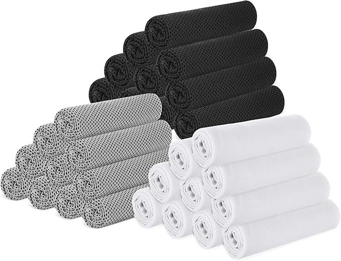 Hosuly 30 Pack Cooling Towels, 40"x12" Ice Breathable Soft Chilly Sweat Rag Microfiber Workout Rags for Gym Cooling Towels for Neck and Face for Yoga Golf Sport Running