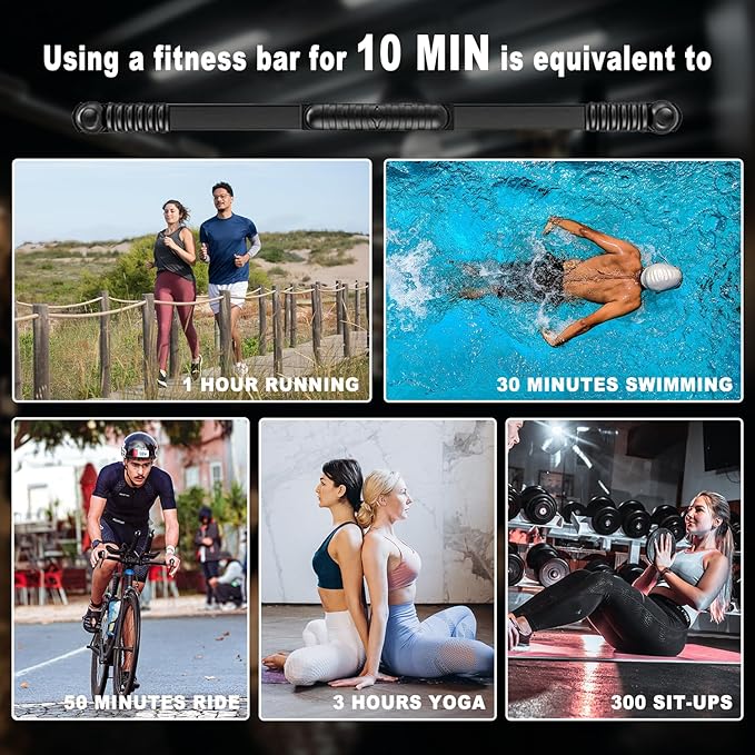 Fitness Bar for Workout,Elastic Exercise Bar, Vibration Weight Stick,Body Physical Therapy,Core Strength Training,Arm Shoulder Stretch At Home Gym.