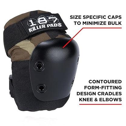187 Killer Pads Six Pack Pad Set, Elbow Pads, Knee Pads, and Wrist Guards - Ideal for Skateboarding, Roller Skating, and Inline Skating