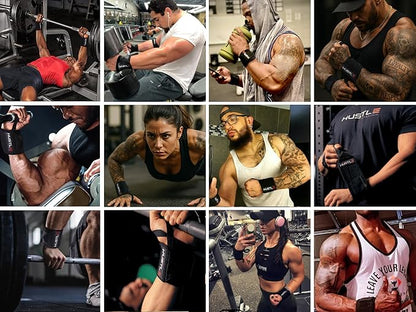 Hustle Athletics Wrist Wraps for Weightlifting – Max Wrist Support for Safe & Heavy Lifts, USPA Approved 18" & 12" Lengths, Thumb Loop Gym Straps for Powerlifting & Weight Lifting for Men and Women