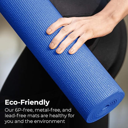 Hello Fit 10-Pack Yoga Mat, 68" x 24" Non Slip Exercise Mat, 4mm Thick Gym Mat for Fitness and Stretching, Bulk Non Toxic Yoga Mats for Schools and Studios