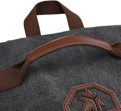 Kalesi Gym Duffle Bag Backpack 4-Way Vintage canvas with Shoes Compartment for travel Sport Hiking laptop (Vintage black)