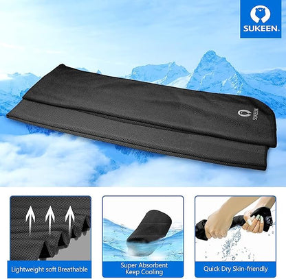Sukeen 4Pack Cooling Towel (40"x12") for Neck and Face, Soft & Breathable Chilly Sports Towel, Quick-Drying Sweat Absorbing Cooling Neck Wraps with Cooling Tech. for Yoga, Sport, Running, Workout