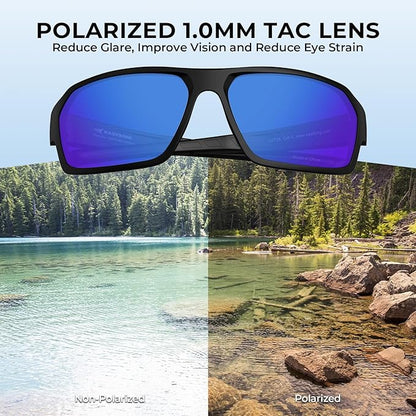 KastKing Chippewa Polarized Fishing Sunglasses, UV400 Protection Full Wrap Frame Sports Cycling Sunglasses, 1.0mm TAC Lenses