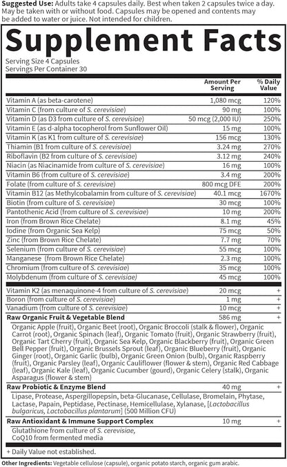 Garden of Life Multivitamin for Women, Vitamin Code Women's Multi - Whole Food Womens Multi Vitamins, Iron, Folate not Folic Acid, Vitamin A and Probiotics for Womens Energy, 120 Vegetarian Capsules