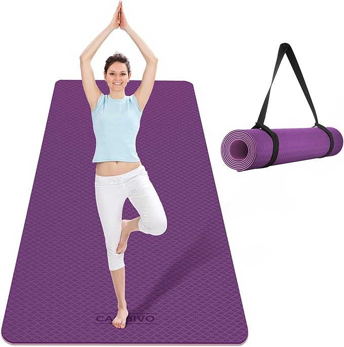 CAMBIVO Extra Wide Yoga Mat for Women and Men (72"/84"x 32"x 1/4") TPE Workout Mat, Non-slip Large Exercise Fitness Mat for Yoga, Pilates, Workout