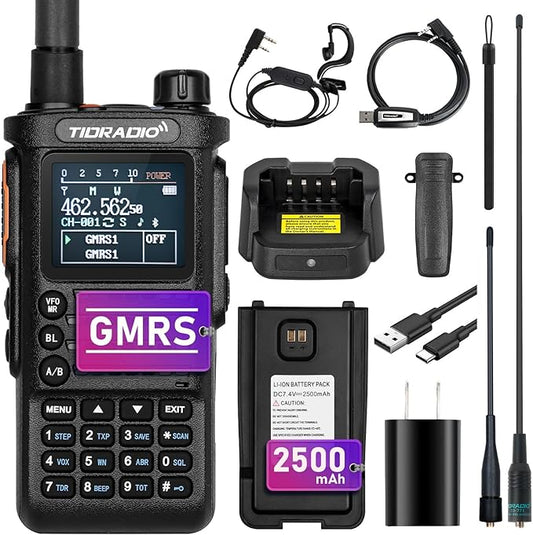 (2nd Gen) TIDRADIO TD-H8 GMRS Radio Long Range 2500mAh Battery,APP (1 Pack)