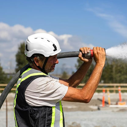 GE Safety Helmet, Impact Absorbing Tech, Adjustable Ratchet, ANSI Type 1, Memory Foam Padding, Hard Hats Protection, Lightweight, Durable, Chin Strap, Comfortable Fit OSHA Approved