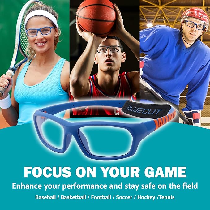 BLUE CUT Sports Protection Goggles, Anti-Fog Lenses Safety Glasses for Basketball, Pickleball and All Outdoor Sports