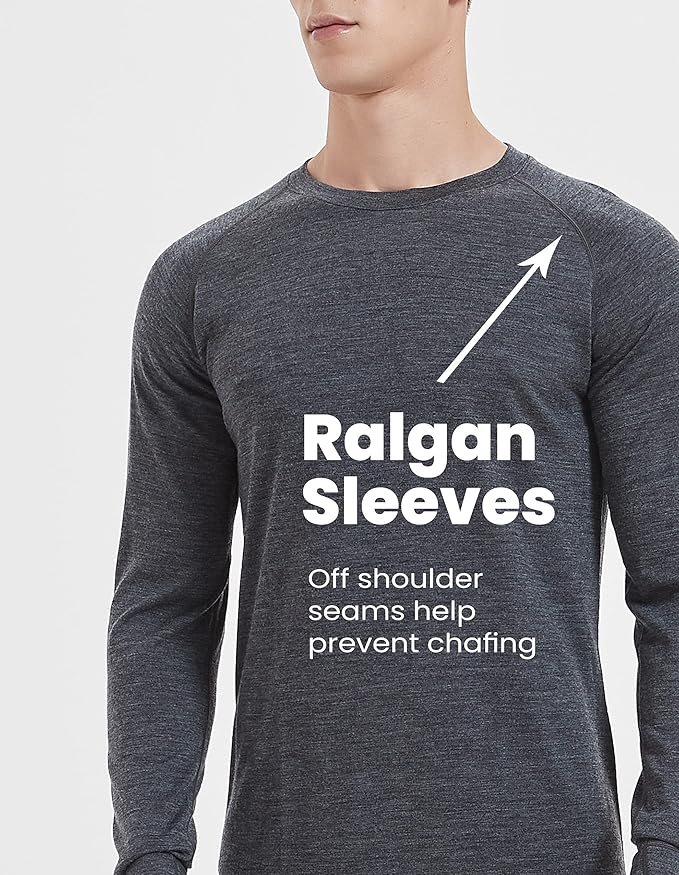 Iguana Mens 100% Merino Wool Base Layer Sets for Ski Lightweight Thermal Underwear