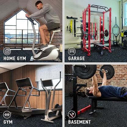 0.56in Thick 24 Sq Ft Exercise Equipment Mats 6 Tiles